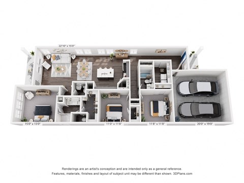 Caso Leander 3D Floor Plans - C2